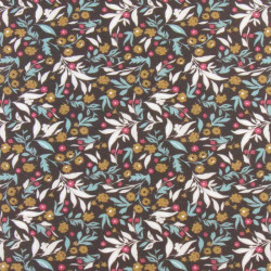 Printed Cotton KIMIA Sepia / Brown Sugar